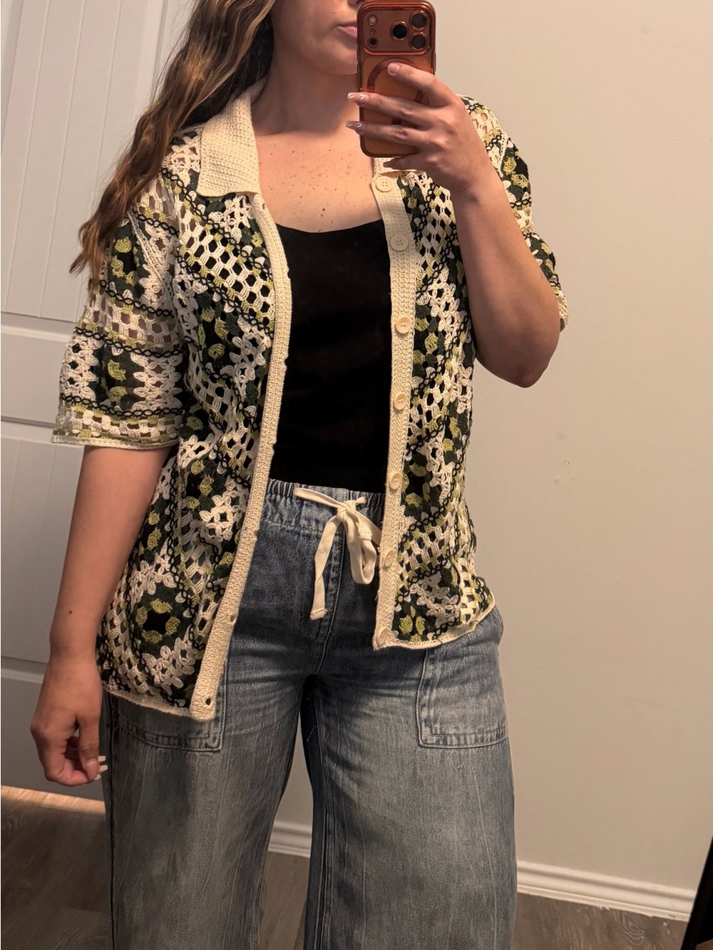 Morse Code Knit Button Up